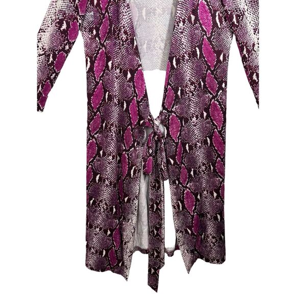 Diane Von Furstenberg Purple Snakeskin Print New Julian Two Wrap Dress Size 8 - Picture 10 of 12